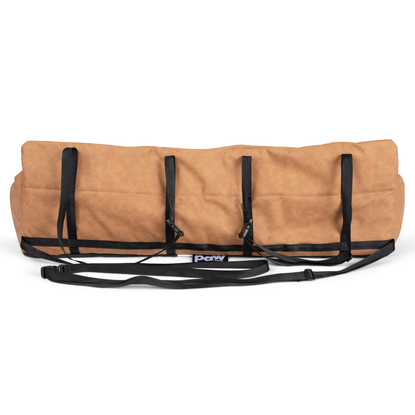 Faux Leather Memory Foam Dog Car Bed - Camel