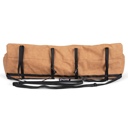 Faux Leather Memory Foam Dog Car Bed - Camel