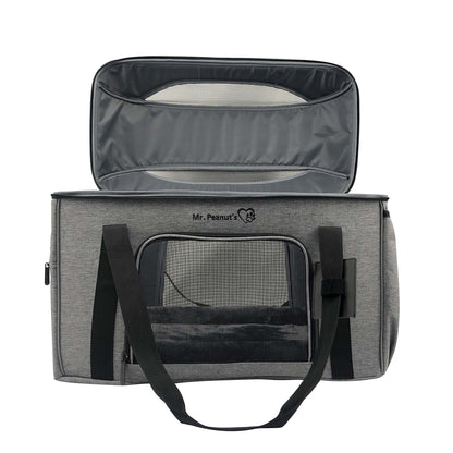 Pet Car Seat & Mobile Travel Crate – Rigid Soft-Sided, Tall Profile (Platinum Gray)