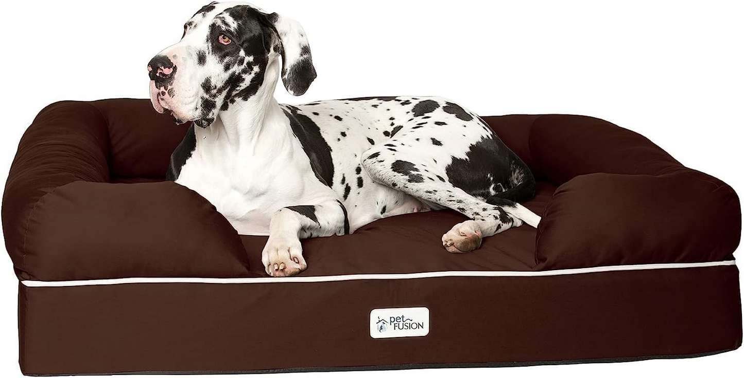 Orthopedic Memory Foam Dog Bed with Bolster Sides