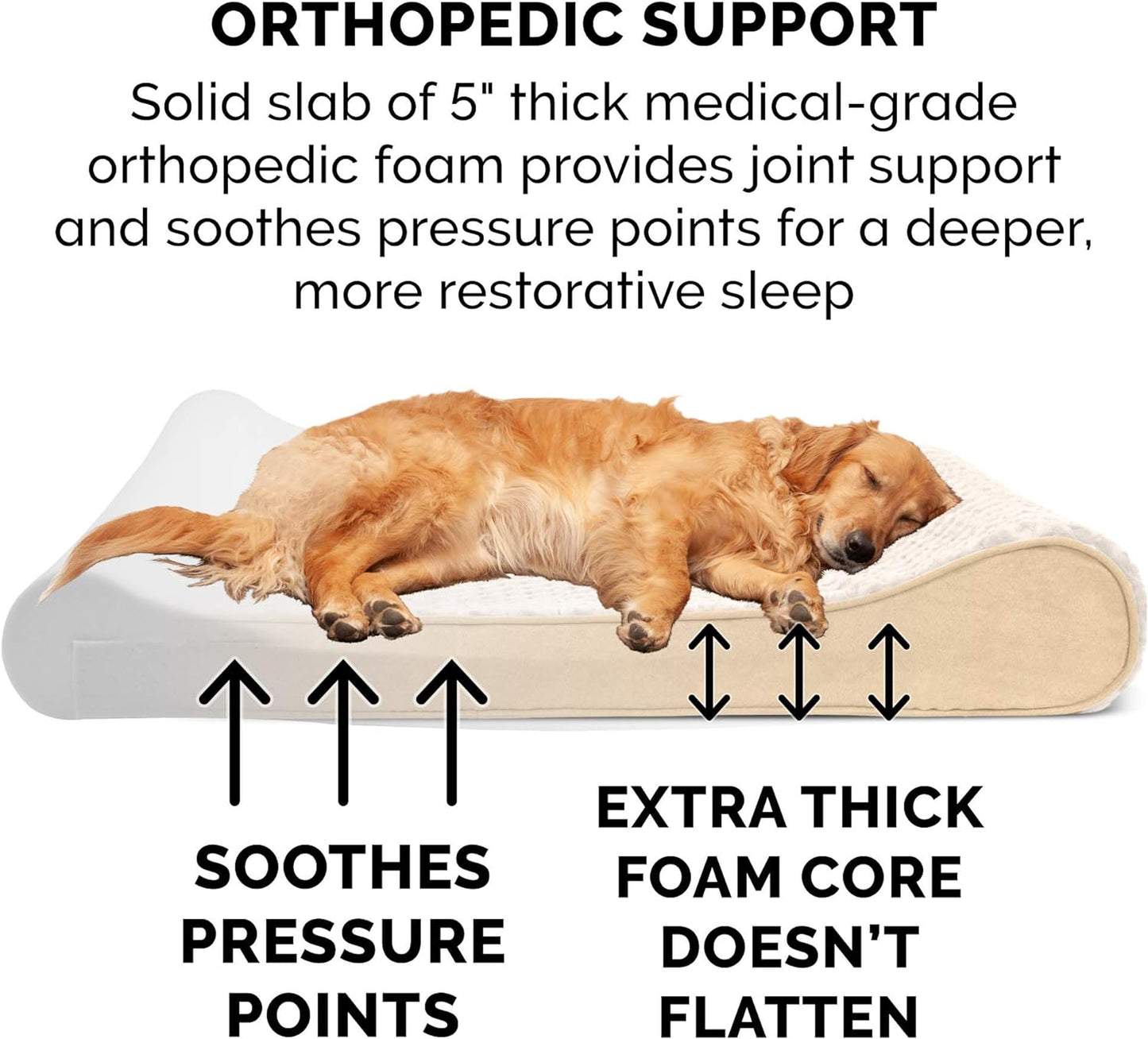 Contoured Orthopedic Dog Bed with Ultra Plush Surface