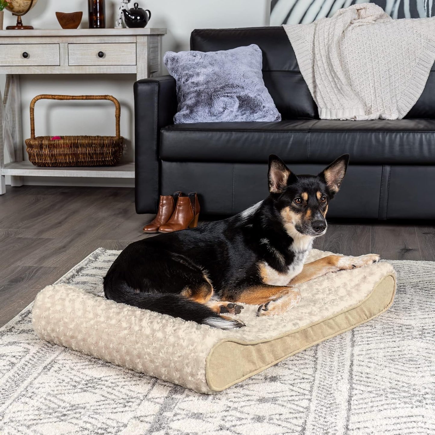 Contoured Orthopedic Dog Bed with Ultra Plush Surface