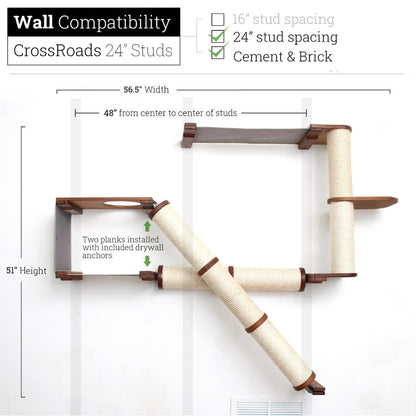 X-Shaped Cat Scratcher - Multi-Angle Climbing System with Ramp Access