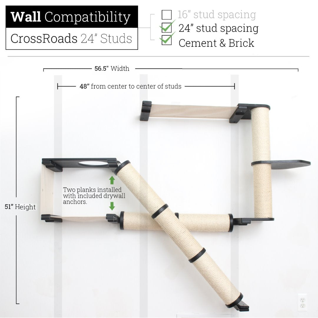 X-Shaped Cat Scratcher - Multi-Angle Climbing System with Ramp Access