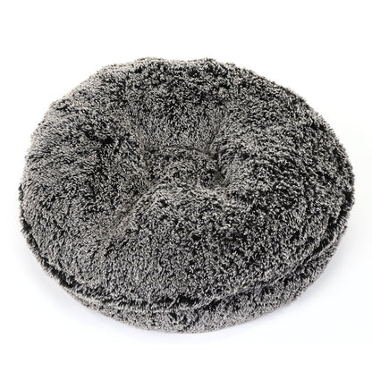 Black Frosted Shag Bagel Bed