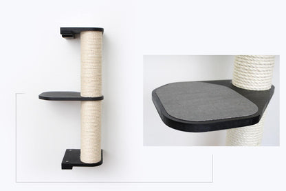Wall Mounted Cat Scratching Pole with Sisal - Vertical Climbing Tower for Small Spaces