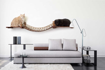 Wall-Mounted Cat Bridge - Flexible Crossing System with Safety Railings