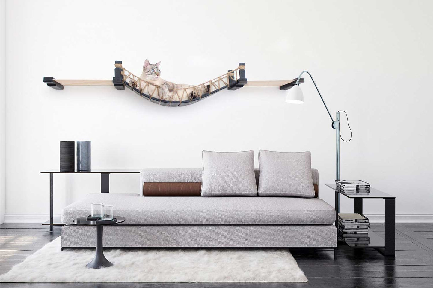 Double Cat Hammock Bridge - Suspension System with Climbing Platform
