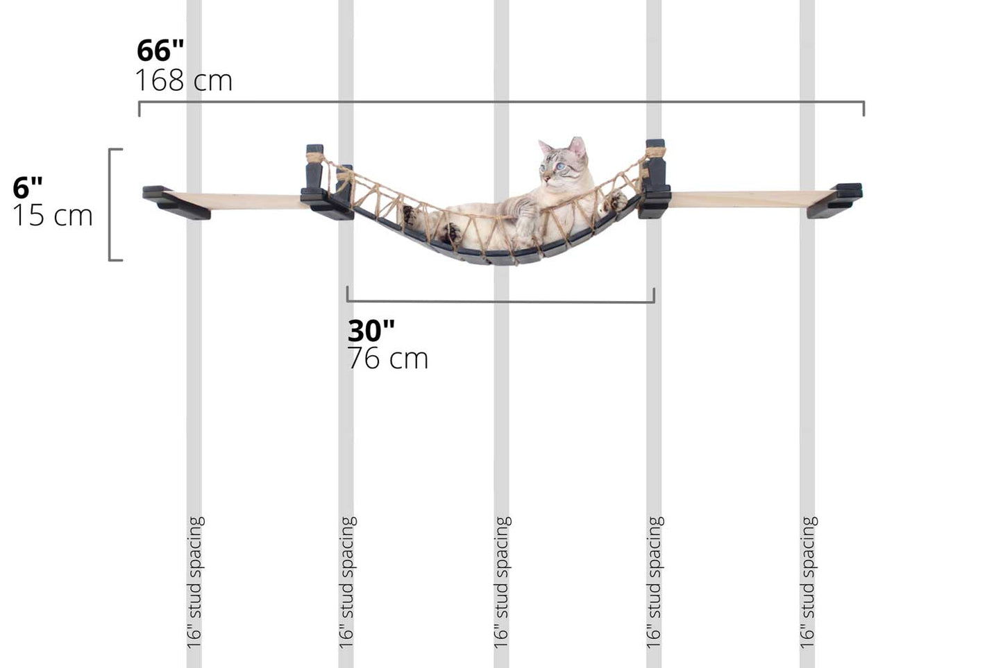 Double Cat Hammock Bridge - Suspension System with Climbing Platform