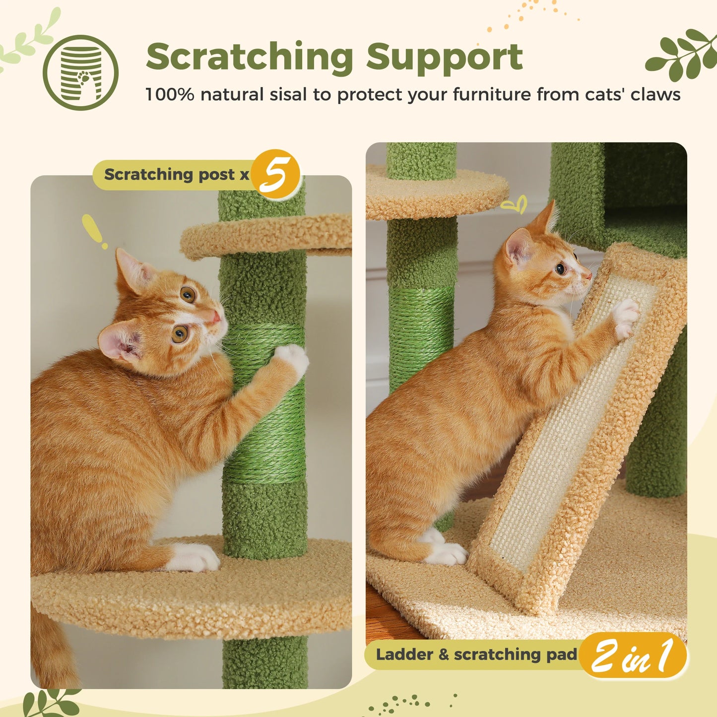 Floor-to-Ceiling Cat- Several Colors | Adjustable 81-108 inches