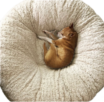 Crocodile Cream Mink Bagel Bed