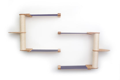 Wall-Mounted Cat Tree with Scratching Post & Hammock System