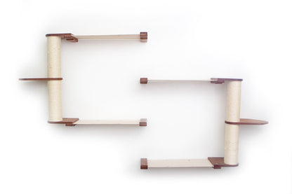 Wall-Mounted Cat Tree with Scratching Post & Hammock System