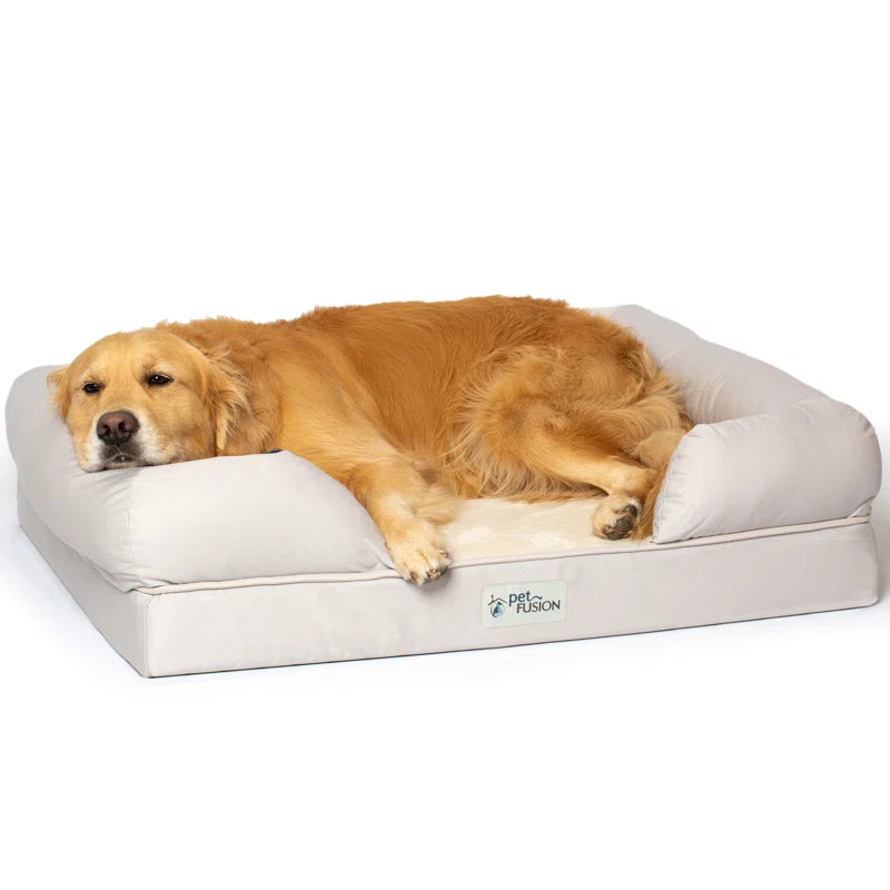Orthopedic Memory Foam Dog Bed with Bolster Sides - Slate Gray
