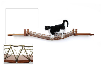 Wall-Mounted Cat Bridge - Flexible Crossing System with Safety Railings