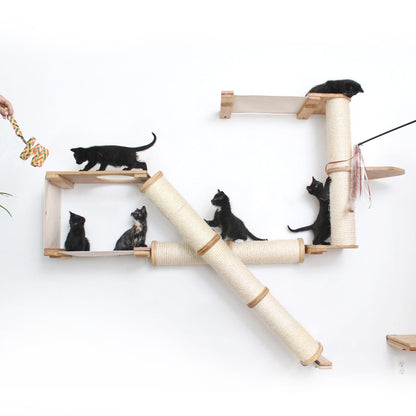 X-Shaped Cat Scratcher - Multi-Angle Climbing System with Ramp Access
