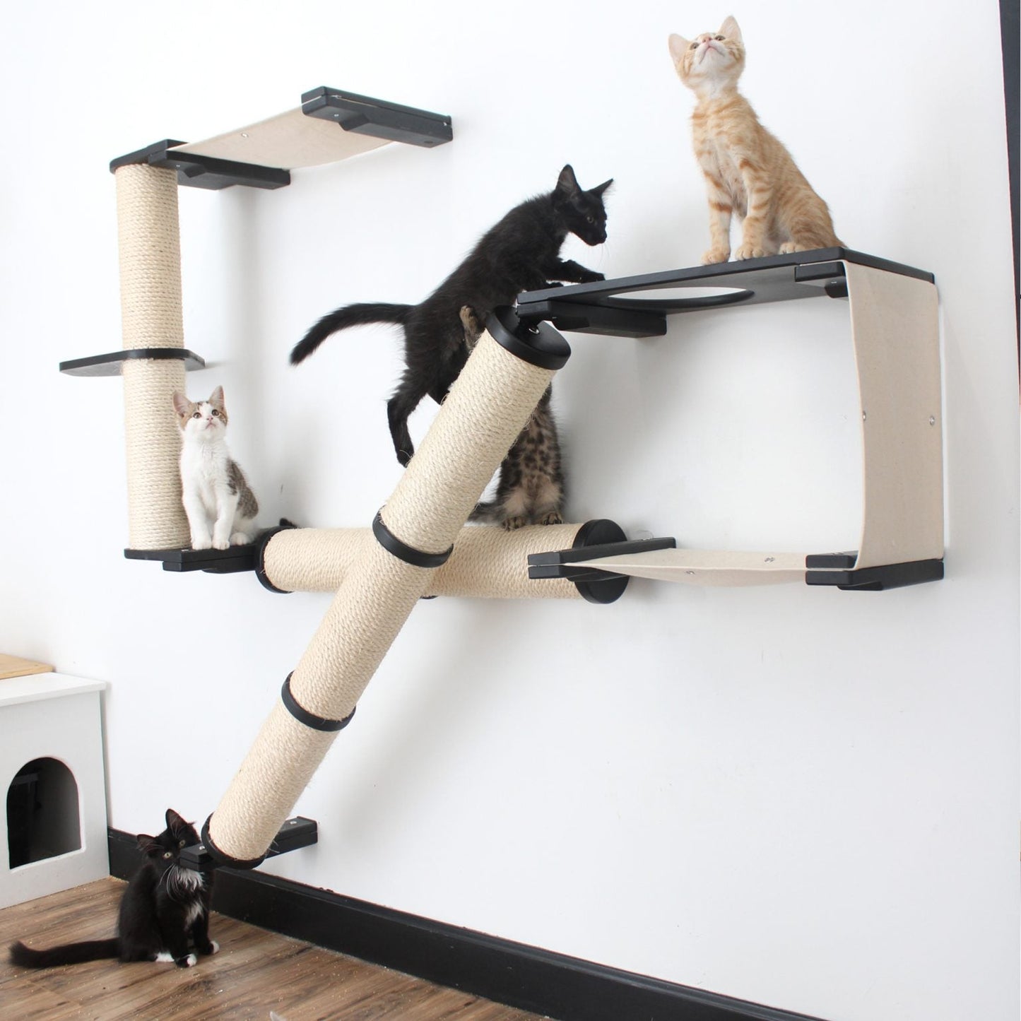 X-Shaped Cat Scratcher - Multi-Angle Climbing System with Ramp Access