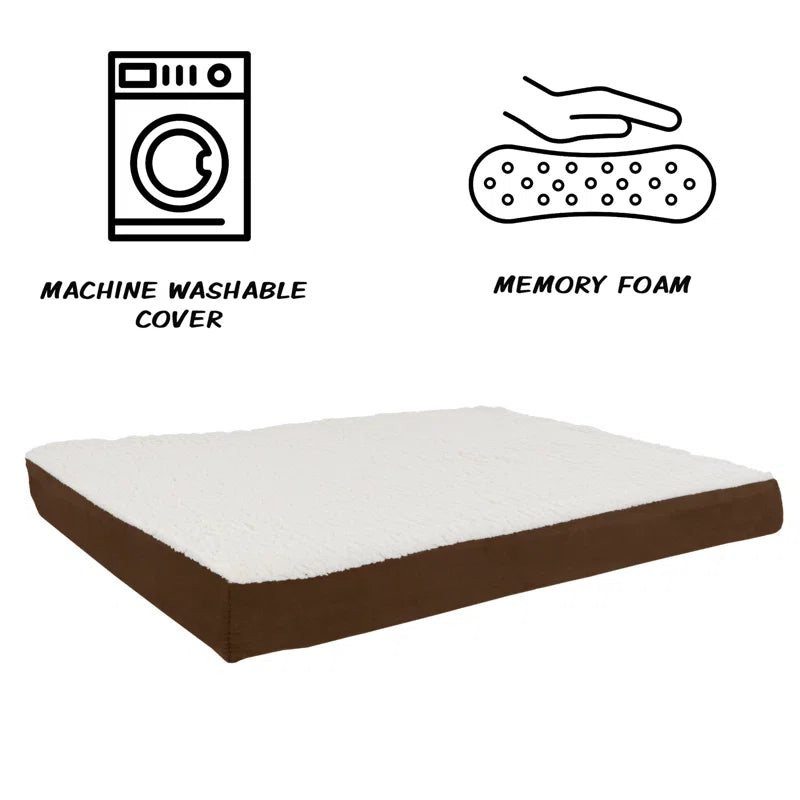 Dual-Layer Memory Foam Crate Mat with Machine Washable Cover
