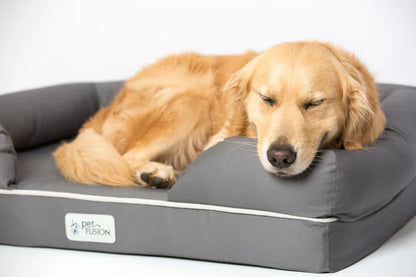 Orthopedic Memory Foam Dog Bed with Bolster Sides - Slate Gray