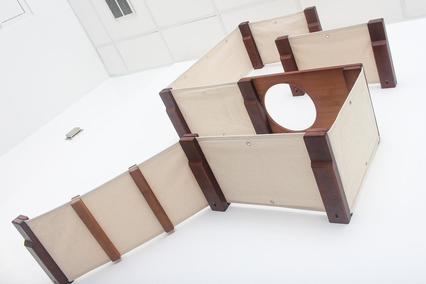 Compact Cat Fort - Vertical Hideaway with Multiple Entry Points