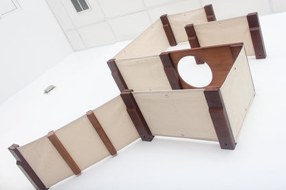 Compact Cat Fort - Vertical Hideaway with Multiple Entry Points