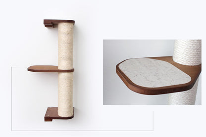 Wall Mounted Cat Scratching Pole with Sisal - Vertical Climbing Tower for Small Spaces