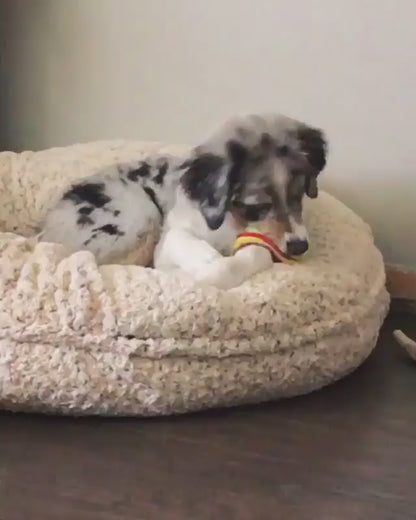 Crocodile Cream Mink Bagel Bed