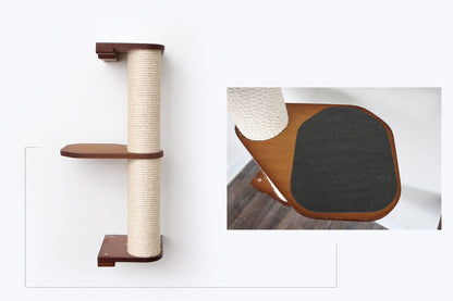 Wall Mounted Cat Scratching Pole with Sisal - Vertical Climbing Tower for Small Spaces