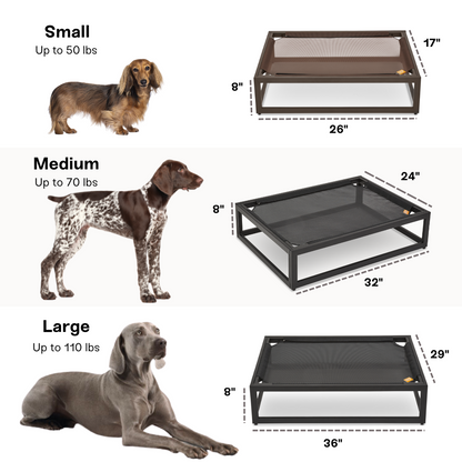 Elevated Chew-Resistant Dog Bed – Indoor/Outdoor Mesh Platform (Brown)
