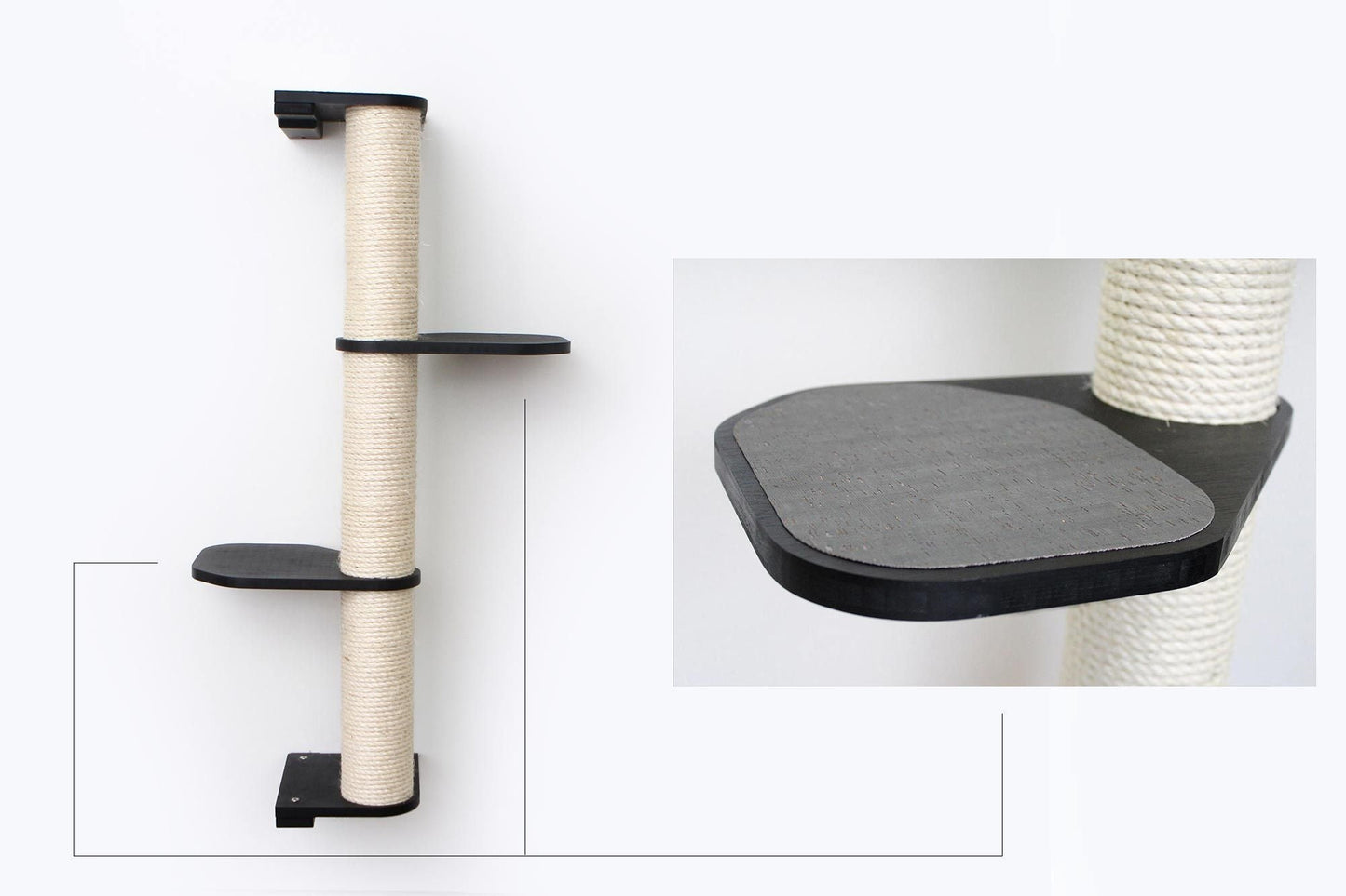 Wall Mounted Cat Scratching Pole with Sisal - Vertical Climbing Tower for Small Spaces