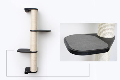 Wall Mounted Cat Scratching Pole with Sisal - Vertical Climbing Tower for Small Spaces